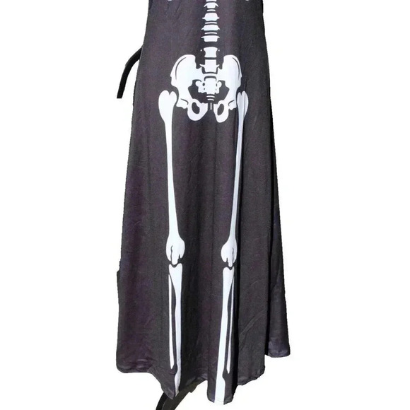 New Womens Black / White Halloween Skeleton Halloween Dress Costume - Picture 2 of 3